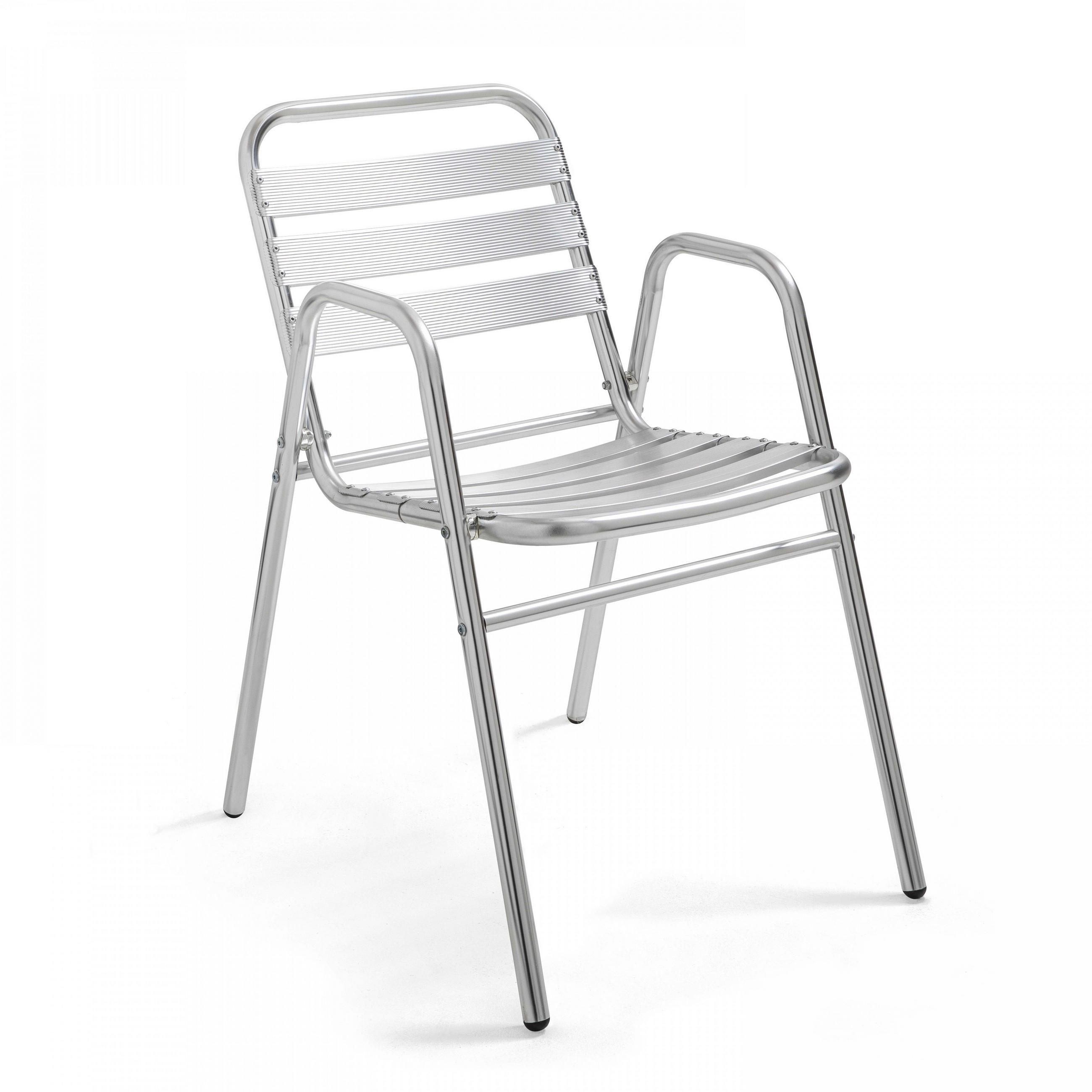GARTENSTUHL, Grau - Silberfarben, Metall (48/75/61cm) - Oviala