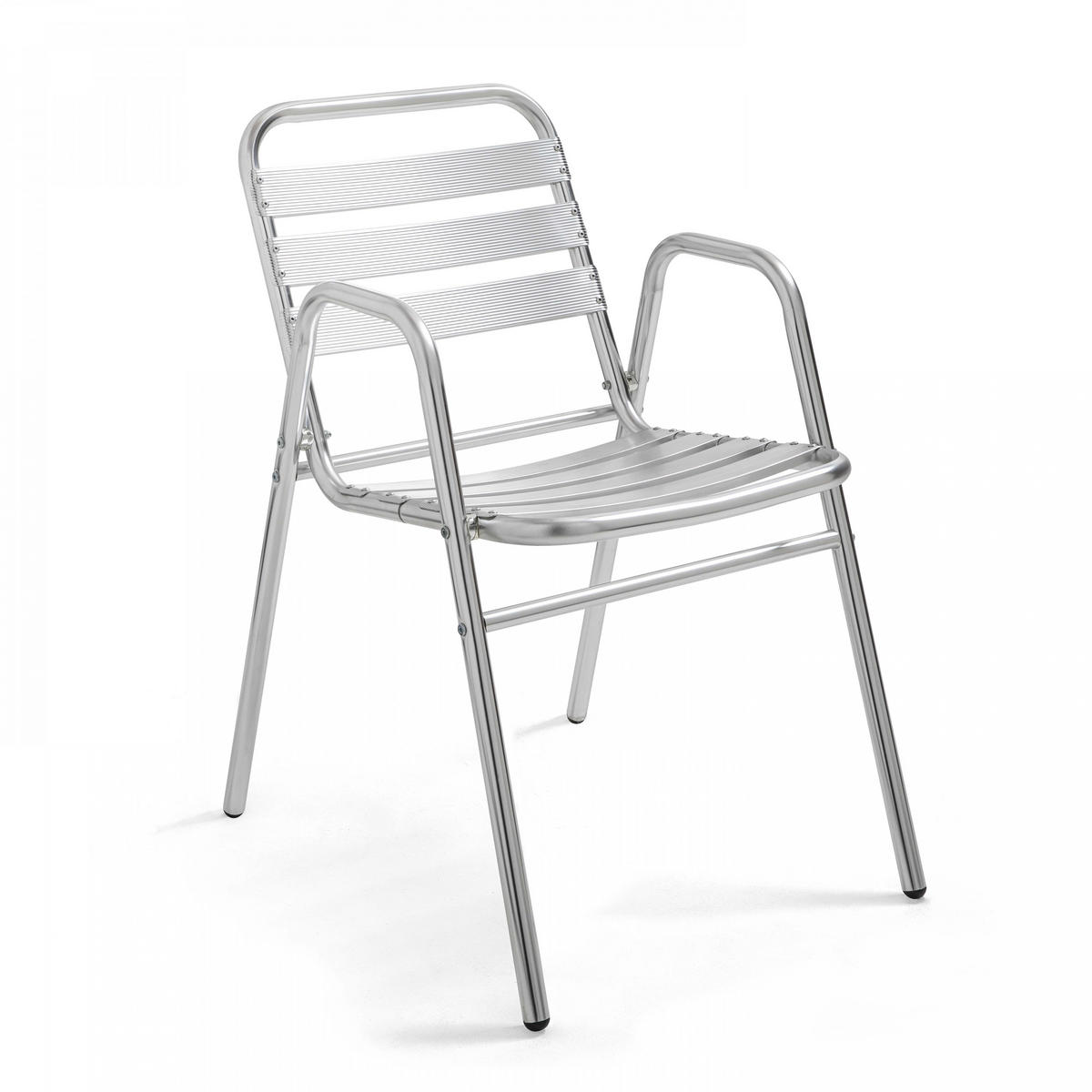 GARTENSTUHL, Grau - Silberfarben, Metall (48/75/61cm) - Oviala