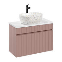 WASCHTISCHKOMBI 100 cm 3 Teile - Iconic Rose I BM234 in Antique Rose/Weiß - Rosa/Weiß, Holz (100/46/46cm)