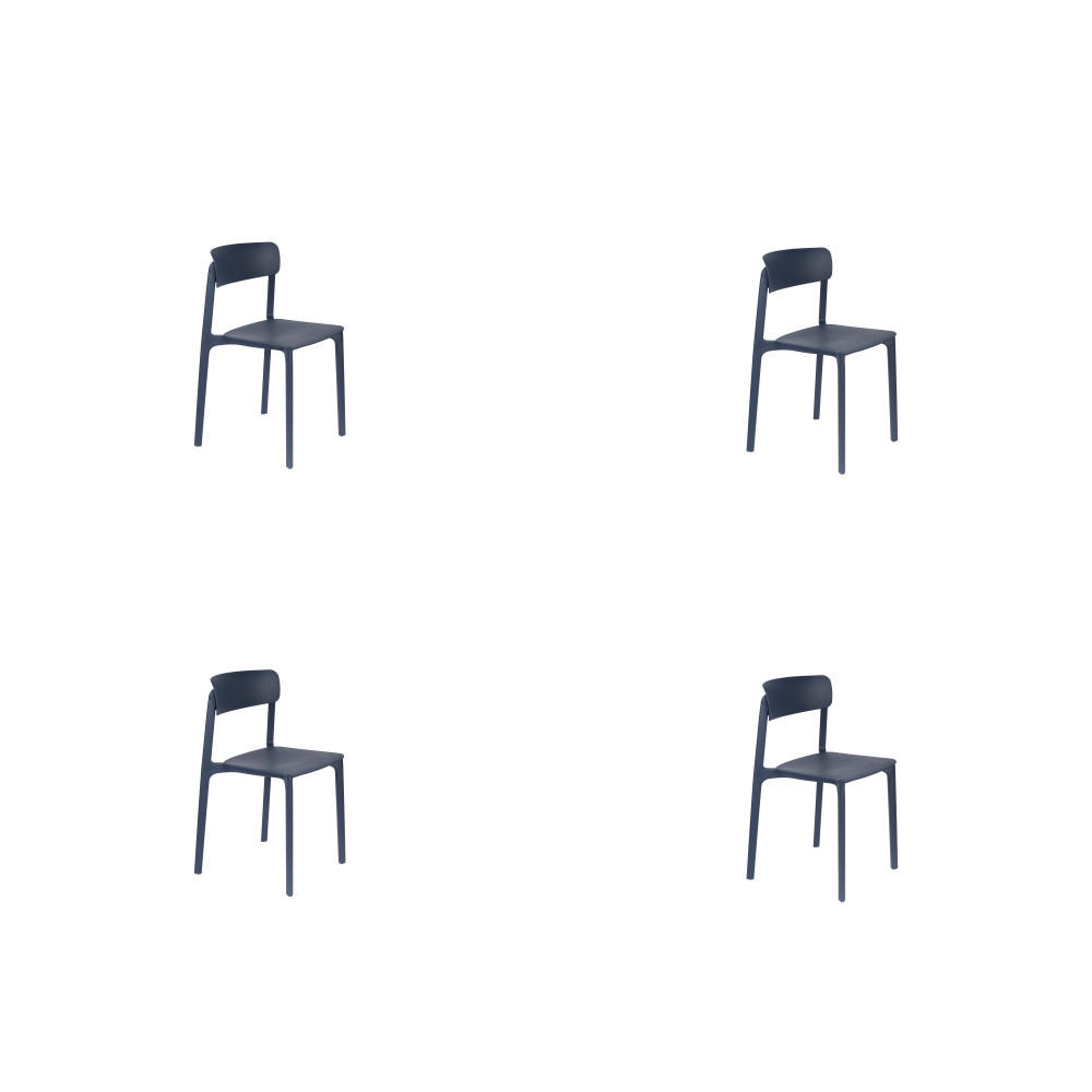 ESSZIMMERSTUHL Clive - Blau - 47/48/79 cm - 4er-Set - Blau, Kunststoff (48/79/47cm)