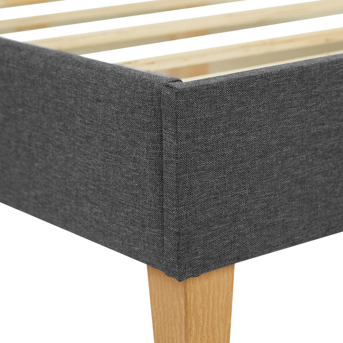 POLSTERBETT mit Lattenrost 90/200 cm in Grau - Grau, Textil (90/200cm) - Homestyle4u