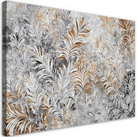 WANDBILD abstrakte blätter grau gold - Silberfarben, Textil (60/40cm) - Feeby