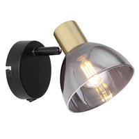 WANDLEUCHTE Metall Schwarz beweglicher Spot - Schwarz, Glas (11/11.5/15cm) - Globo Lighting