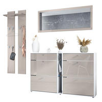 GARDEROBE Orlando Sandgrau Hochglanz - Sandfarben, Holzwerkstoff (215/210/28cm) - Vladon