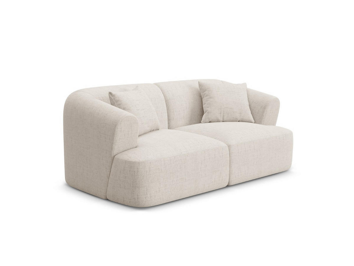 MODULARES-SOFA Campi aus strukturiertem Stoff leichtes beige 2 Sitzplätze - Creme, Textil (90/70/180cm) - Cosmopolitan Design