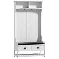 GARDEROBENSTÄNDER mit Schuhbank 89 x 42 x 172 cm MDF White - Weiß, Holzwerkstoff (42/172/89cm) - Beauniv