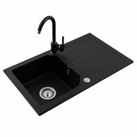 GRANITSPÜLE KDO schwarz 750x435mm - Schwarz, Holzwerkstoff (43/17/43cm) - roe furniture