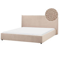 VODNA POSTELJA bouclé 180/200 cm sivo rjava Lavaur - rjava/sivorjava, tekstil (180/200cm) - Beliani