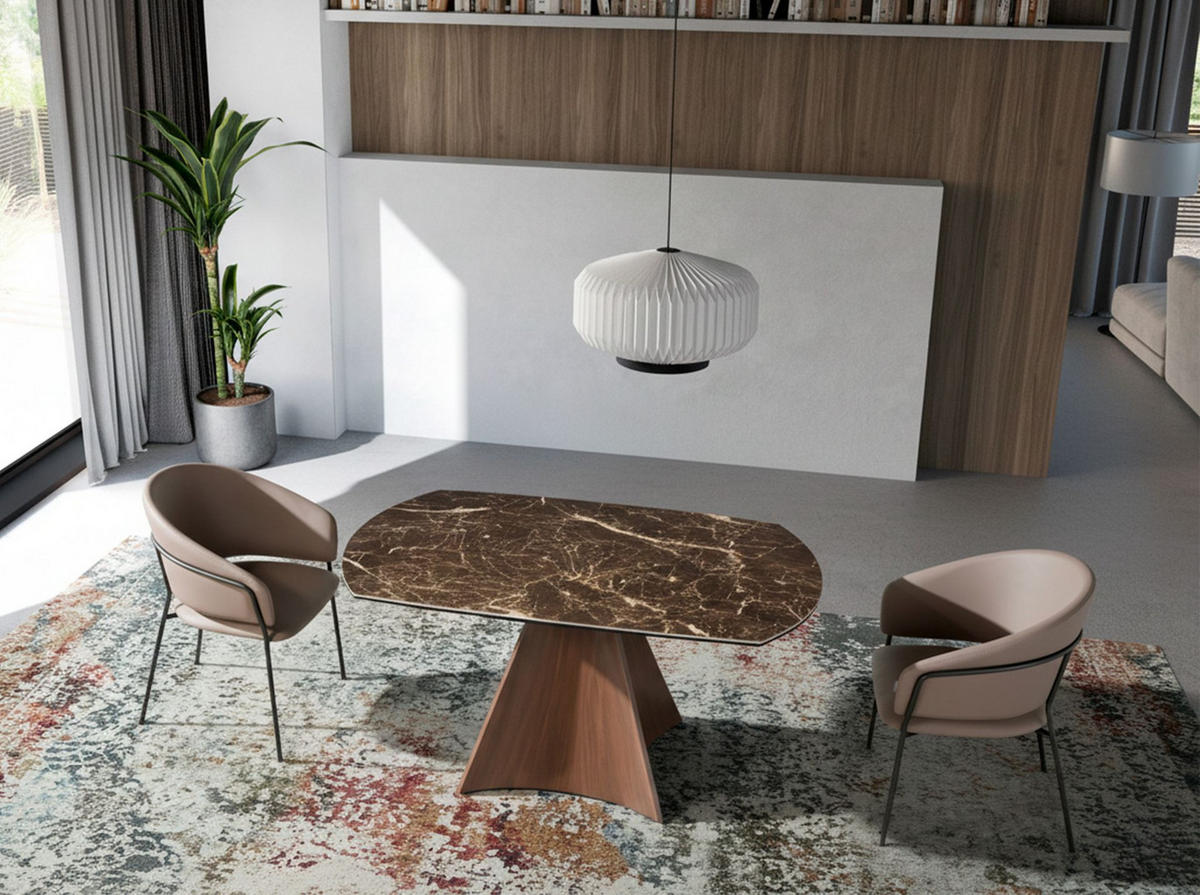 ESSTISCH oval Braun 135/90/75 cm - Braun, Stein (90/135/75cm) - ANGEL CERDA