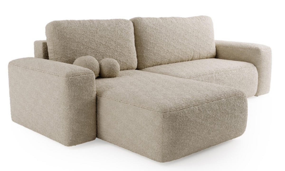 ECKSOFA Hellbeige ILO Mit Schlaffunktion Und Bettkasten - Beige, Textil (282/177cm) - Sepro Meble
