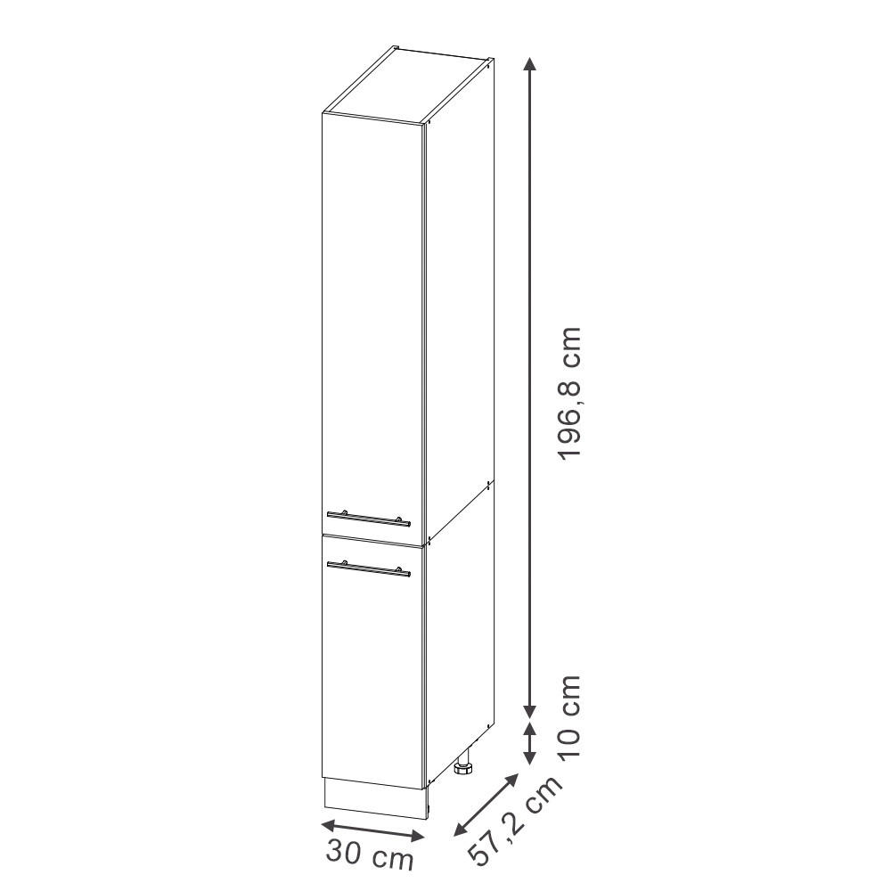 Thumbnail - Vicco Apothekerschrank, Schwarz, Anthrazit, Holzwerkstoff, 5 Fächer, 2 Schubladen, 30x206.8x58 cm, Küchen, Küchenmöbel, ...