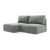 ECKSOFA mit Schlaffunktion links Chenille Stoff Grau - Blau/Schwarz, Kunststoff/Textil (149/210cm) - LaMiaSofa