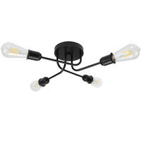 DECKENLEUCHTE Kaspar 4-flammig 48/46/15 cm - Schwarz, Metall (48/46/15cm) - Nettlife