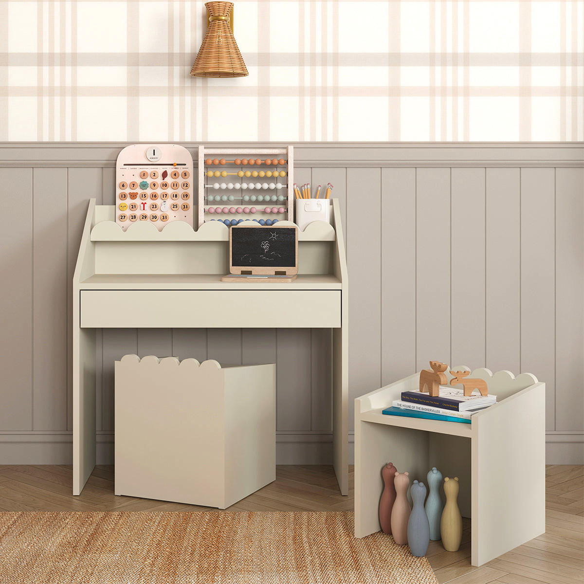 PISAĆI STOL Book Nook bež - bež, drvni materijal (71/76/33cm) - Petits-meubles