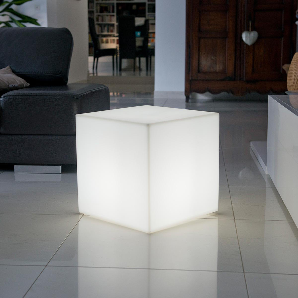 LICHTWÜRFEL CARRY weiß - Weiß, Kunststoff (40/40/40cm) - Lumisky