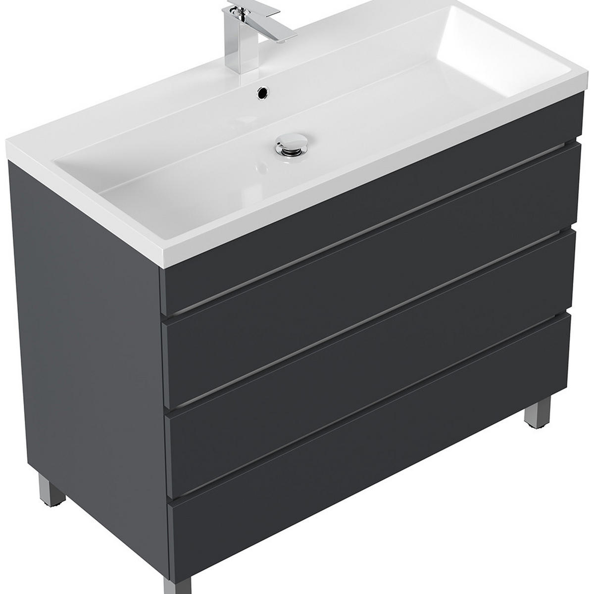 WASCHTISCH Frome-02 - Grau, Holzwerkstoff (100/84/48cm) - Lomado