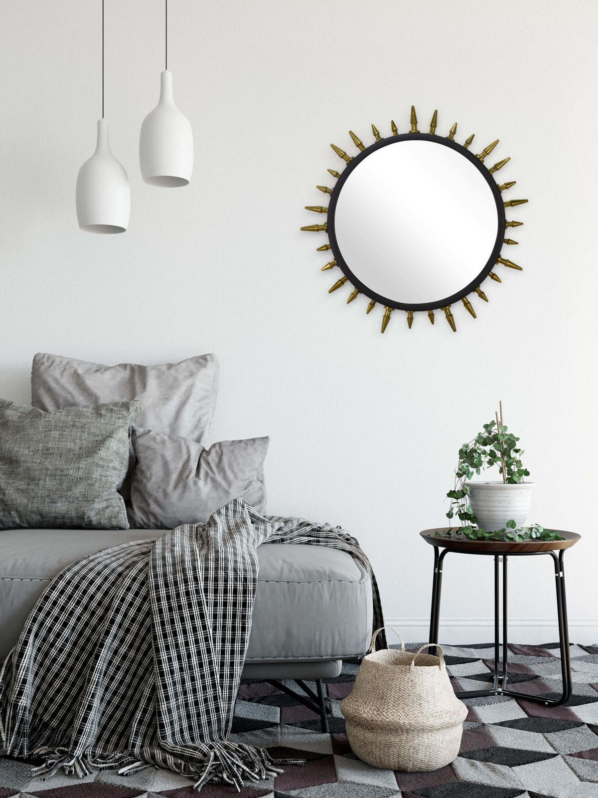 WANDSPIEGEL Gold 52/52 cm - Goldfarben, Metall (52/52/8cm) - KUNSTLOFT