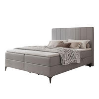 BOXBETT VERA 120x200 cm mit Matratze und Topper, Strapazierfähiges Kunstleder Grau - Grau, Kunststoff/Textil (120/200cm) - Idohome