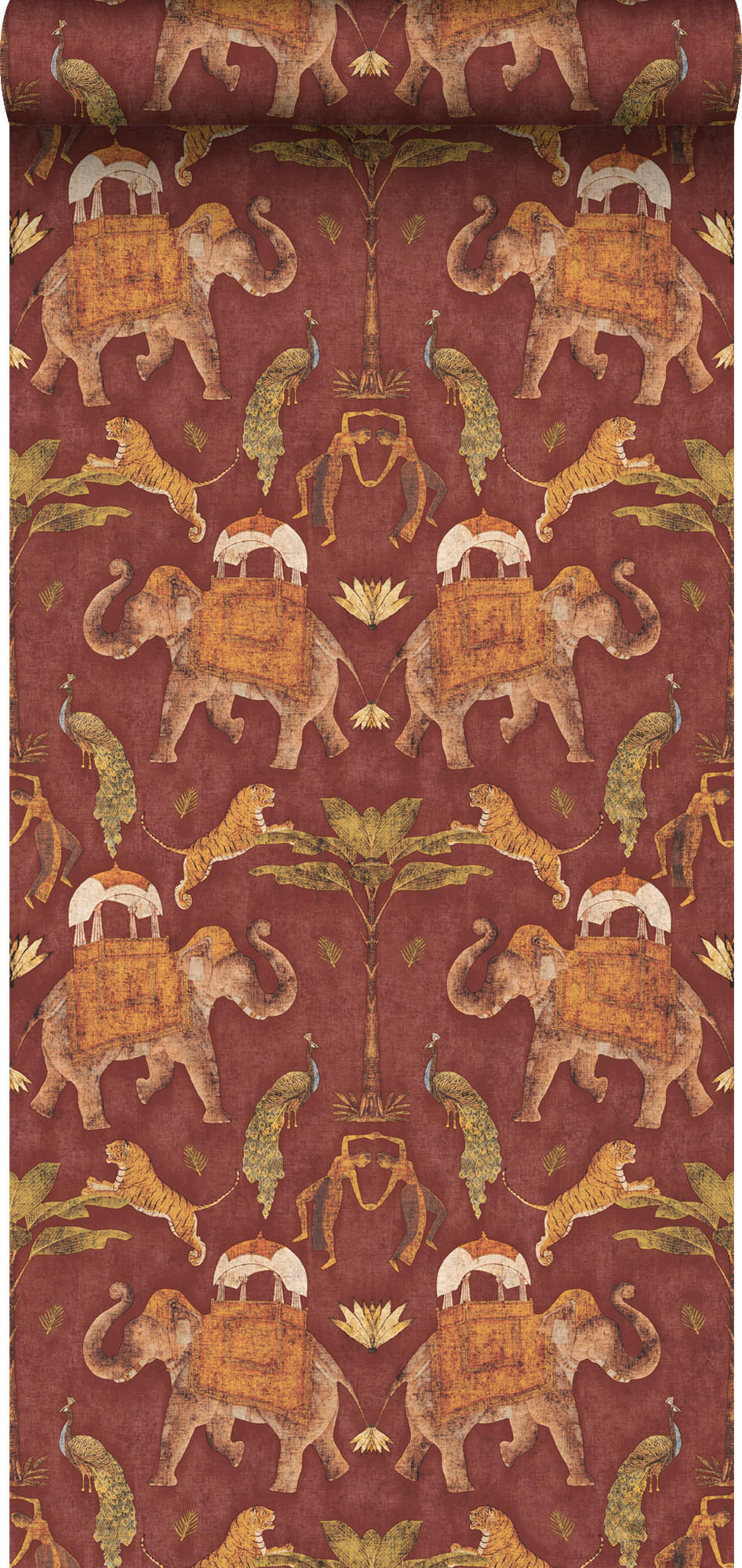 TAPETE Elefanten 53 cm x 10 m - Terracotta, Papier (53/1000cm) - Sanders & Sanders