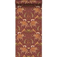 TAPETE Elefanten 53 cm x 10 m - Terracotta, Papier (53/1000cm) - Sanders & Sanders