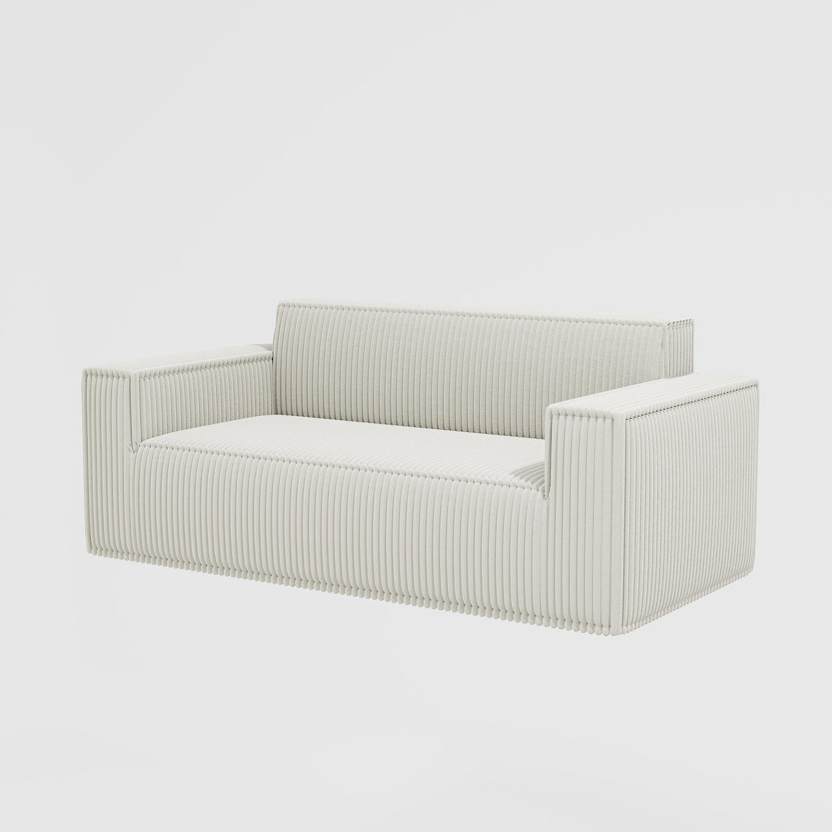 2-SITZER-SOFA DE-33868 Tiefsitz und Cordstoff Creme - Creme, Textil (178/70/86cm)