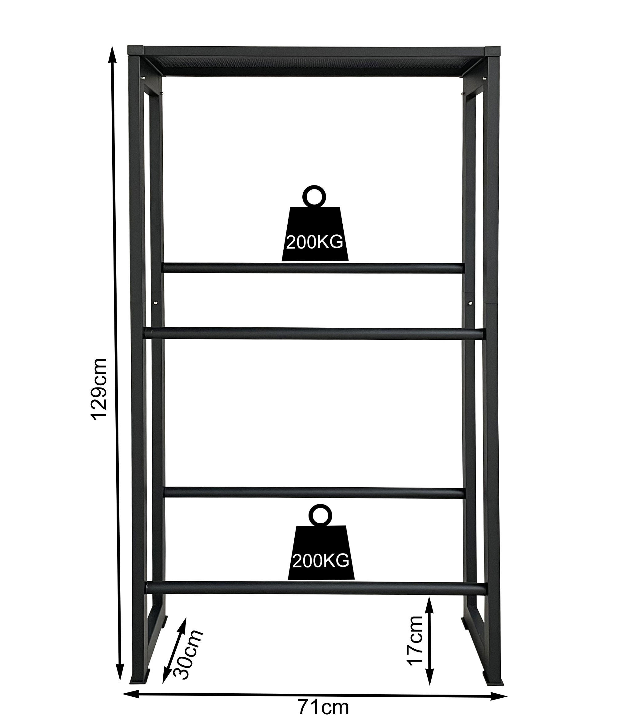 GETRÄNKEKISTENREGAL 71x30x129 cm 4 Kästen mit Ablage - Schwarz, Metall (71/129/30cm) - QUICK STAR