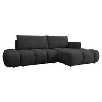 ECKSOFA Soffi, Seite: Rechts - Dunkelgrau/Schwarz, Holz/Kunststoff (283/166cm) - MIRJAN24