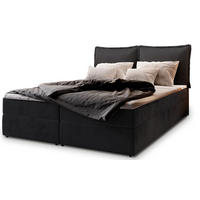 POSTEL BOXSPRING LENTE 160x200 cm, s matrací a úložným prostorem, černá - černá, kompozitní dřevo/textil (160/200cm) - MASSENO