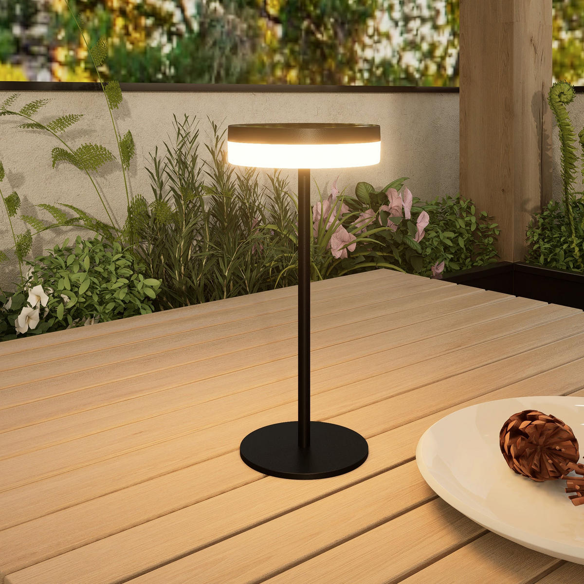 SOLARTISCHLAMPE VIVIA schwarz - Schwarz, Metall (15.3/15.3/13.5cm) - Lumisky