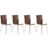 BESUCHERSTUHL 4er Set Holz walnuss - Walnussfarben, Holz/Metall (43/87/47cm) - CLP