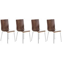 BESUCHERSTUHL 4er Set Holz walnuss - Walnussfarben, Holz/Metall (43/87/47cm) - CLP