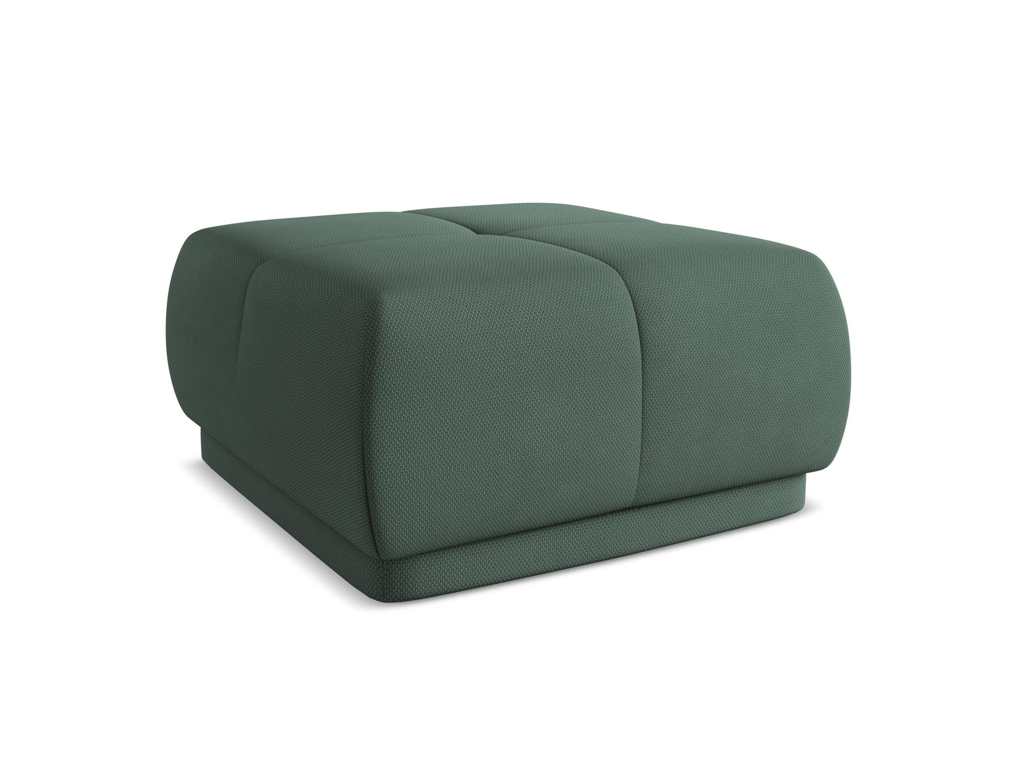POUF Chenille Stoff Grün - Schwarz/Grün, Kunststoff/Textil (60/35/60cm) - Makamii