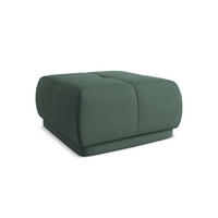 POUF Chenille Stoff Grün - Schwarz/Grün, Kunststoff/Textil (60/35/60cm) - Makamii