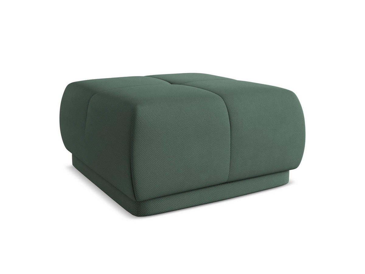 POUF Chenille Stoff Grün - Schwarz/Grün, Kunststoff/Textil (60/35/60cm) - Makamii