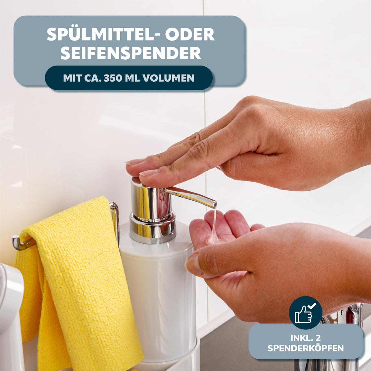 SPÜLBECKENORGANIZER, weiß - Weiß, Kunststoff (22/21/6.7cm) - bremermann