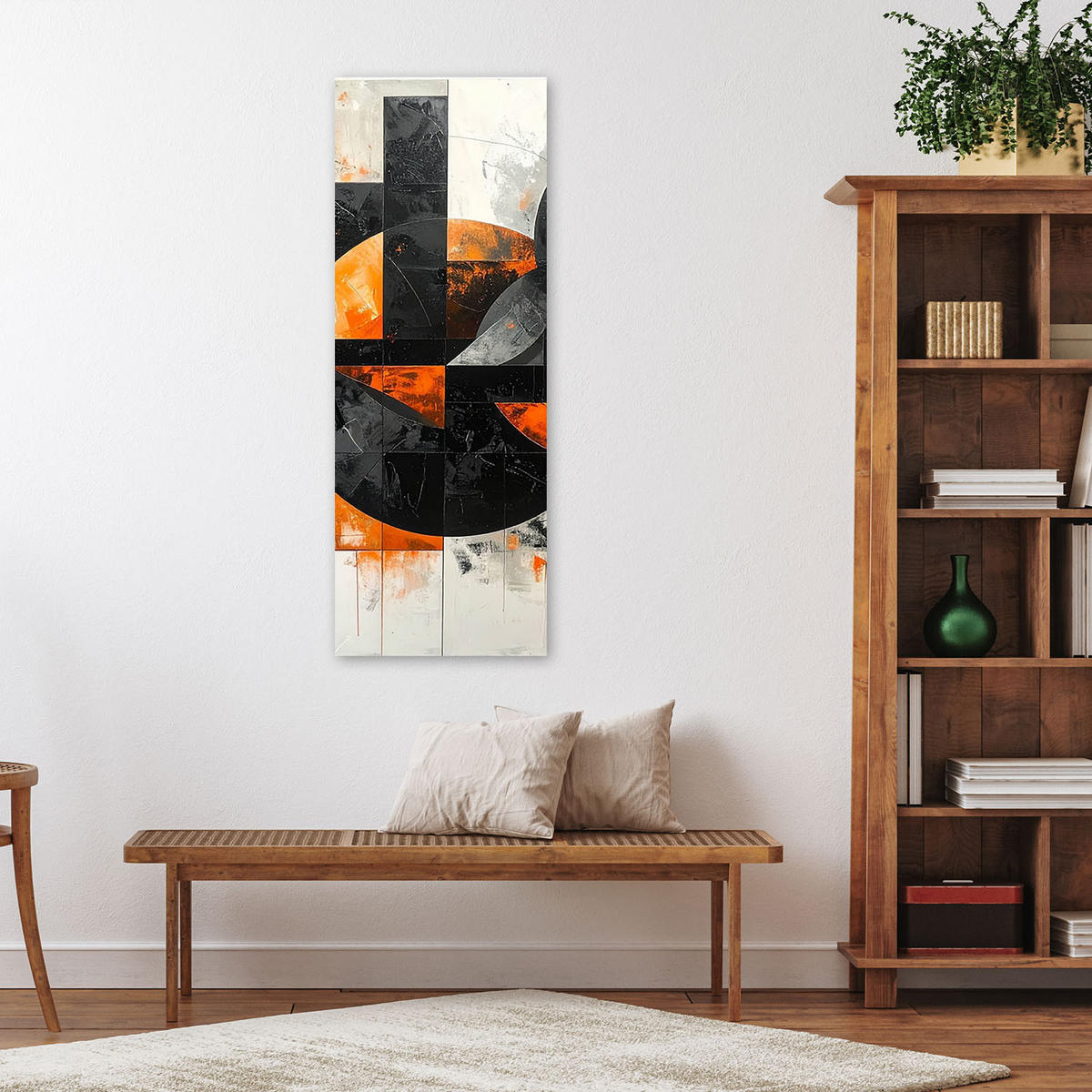 LEINWANDBILD 3D und geometrisch 50x150cm - Orange, Textil (50/150cm) - Feeby