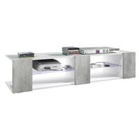 LOWBOARD Movie Fronten in Beton Oxid Optik - Hellgrau, Holzwerkstoff (134/29/39cm) - Vladon