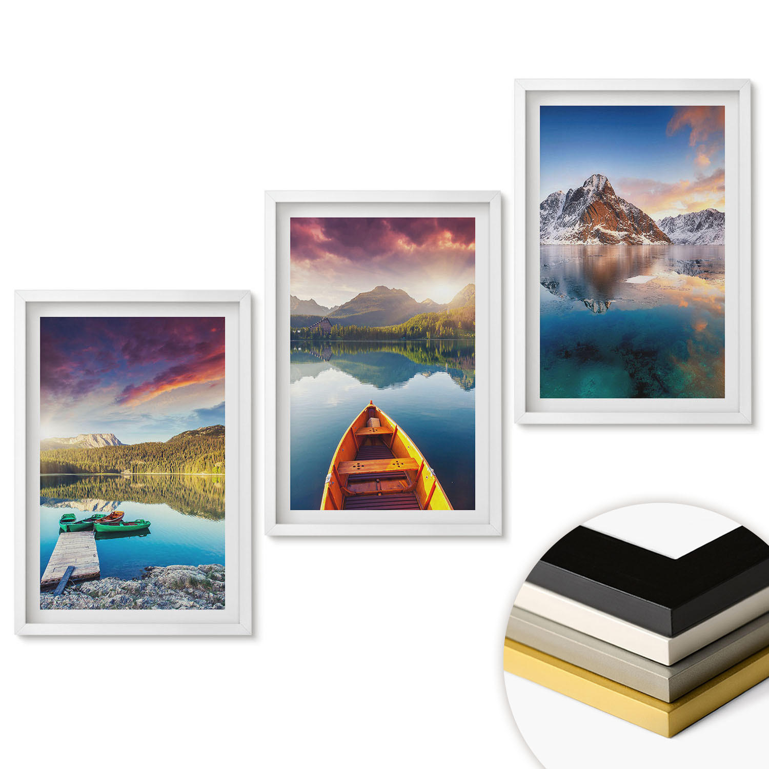 ArtPrintCave Wandbilder Weiß 40x60 cm