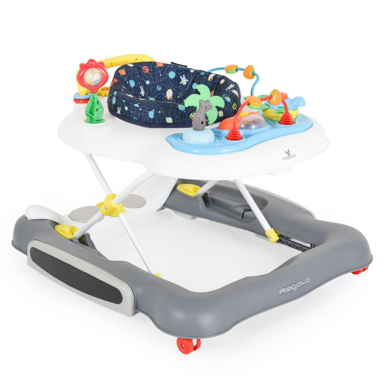 LAUFHILFE Regalo 4 in 1 blau Wippe Hopser, Spielcenter, Musik, klappbar - Blau, Kunststoff (64/48/73cm) - Cangaroo