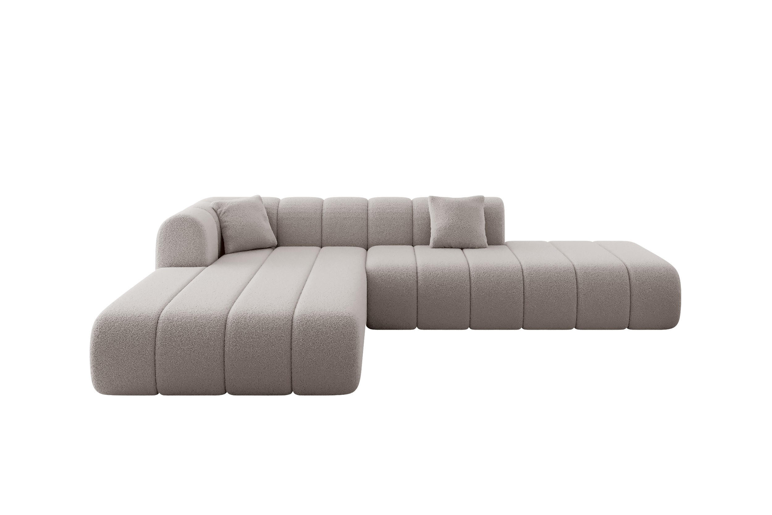 ECKSOFA Ottomane Links BILA-L 289x176x71 Braun Bouclé - Schwarz/Braun, Holzwerkstoff/Kunststoff (176/289cm) - ALTDECOR