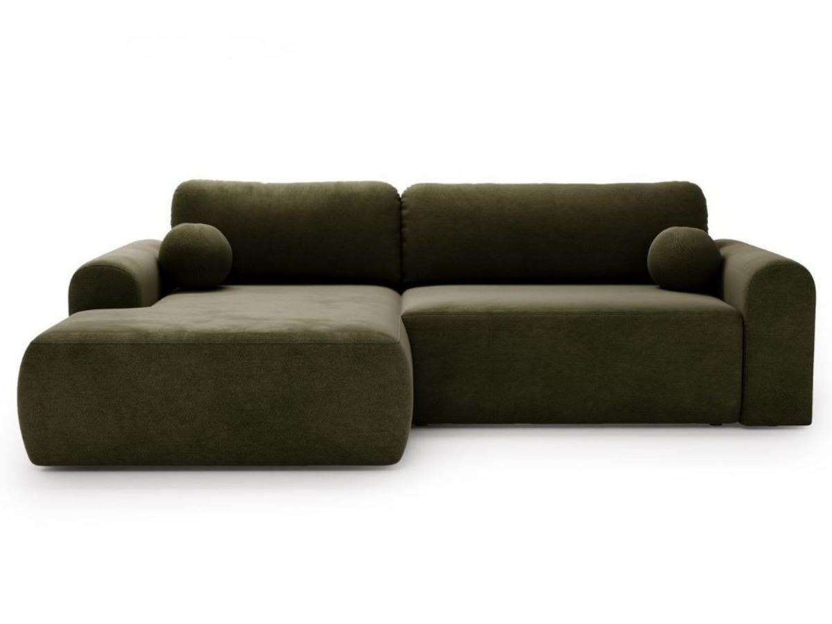 ECKSOFA Savana Grün Links - Grün, Holz/Textil (257/177cm) - Graingold