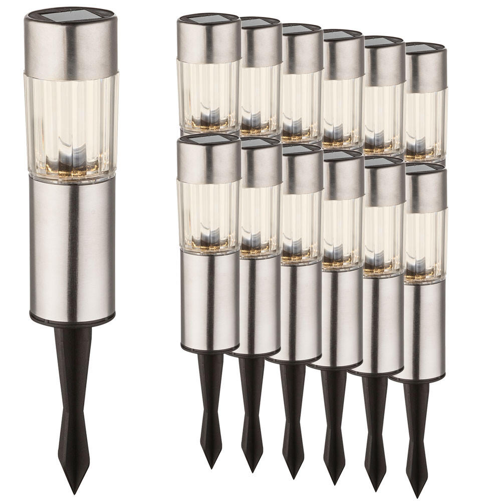 LED SOLARAUFLAMPE Edelstahl Silber - Silberfarben, Metall (4.6/4.6/25cm) - Globo Lighting