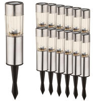 LED SOLARAUFLAMPE Edelstahl Silber - Silberfarben, Metall (4.6/4.6/25cm) - Globo Lighting