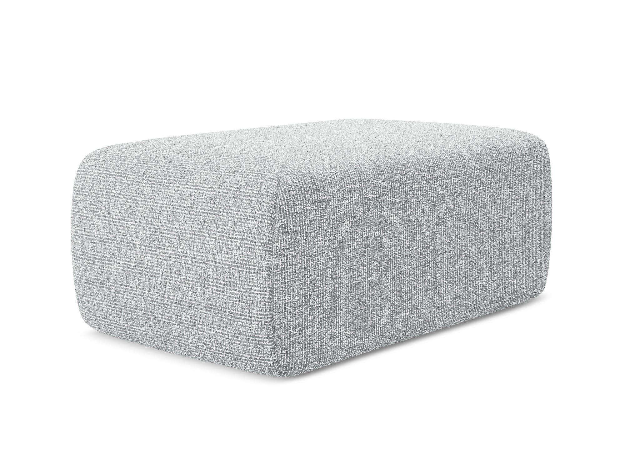POUF Strukturstoff Stoff Grau - Silberfarben/Schwarz, Kunststoff/Textil (102/40/62cm) - Makamii
