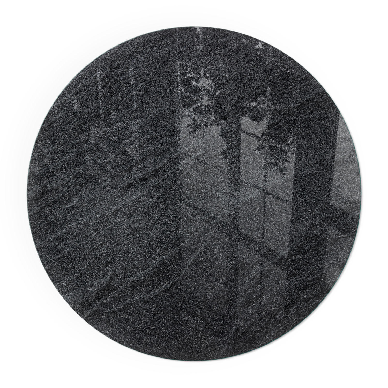 GLASPLATTE für Kamin Ø 100 cm - Schwarz, Glas (100/100/0.4cm) - TULUP