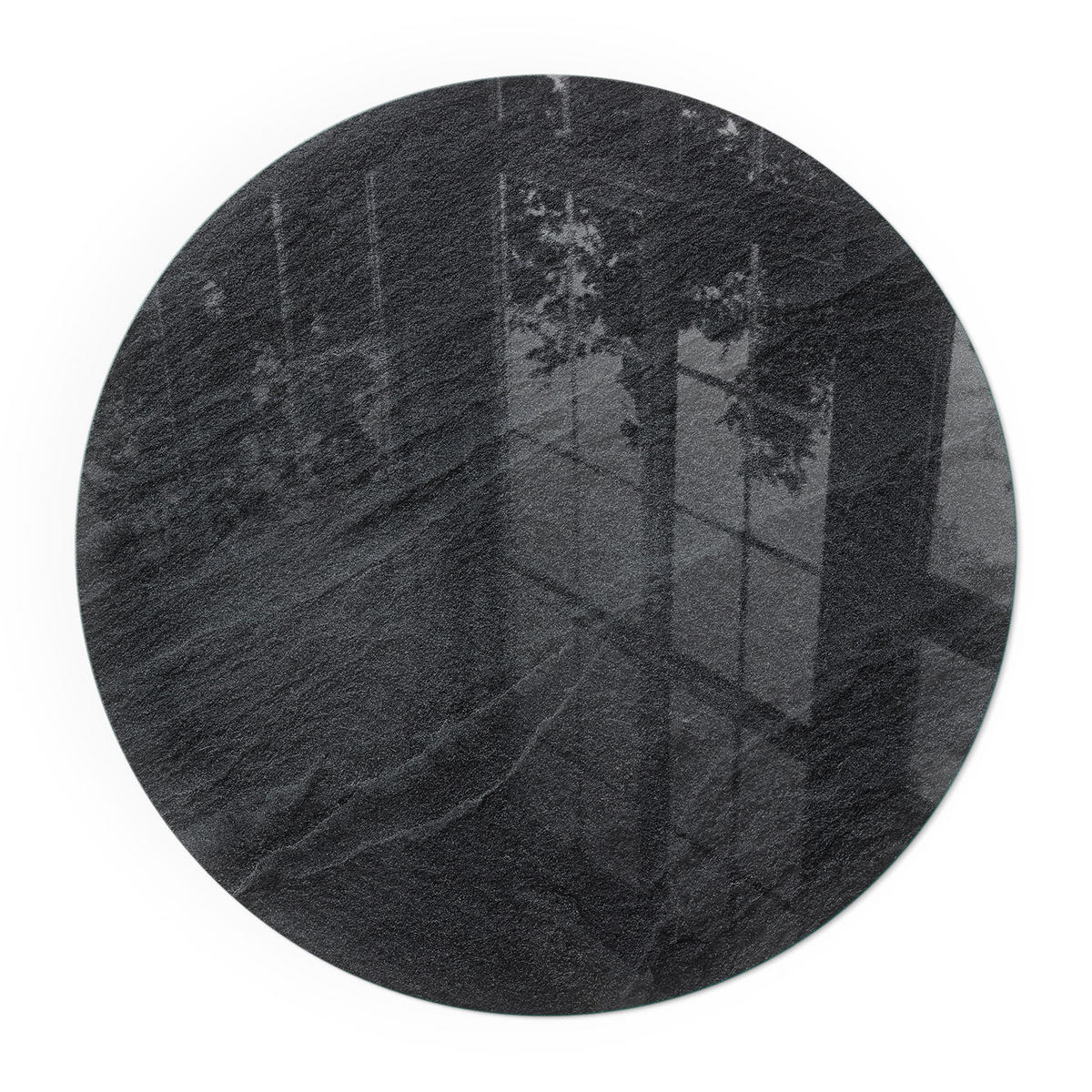 GLASPLATTE für Kamin Ø 60 cm - Schwarz, Glas (60/60/0.4cm) - TULUP