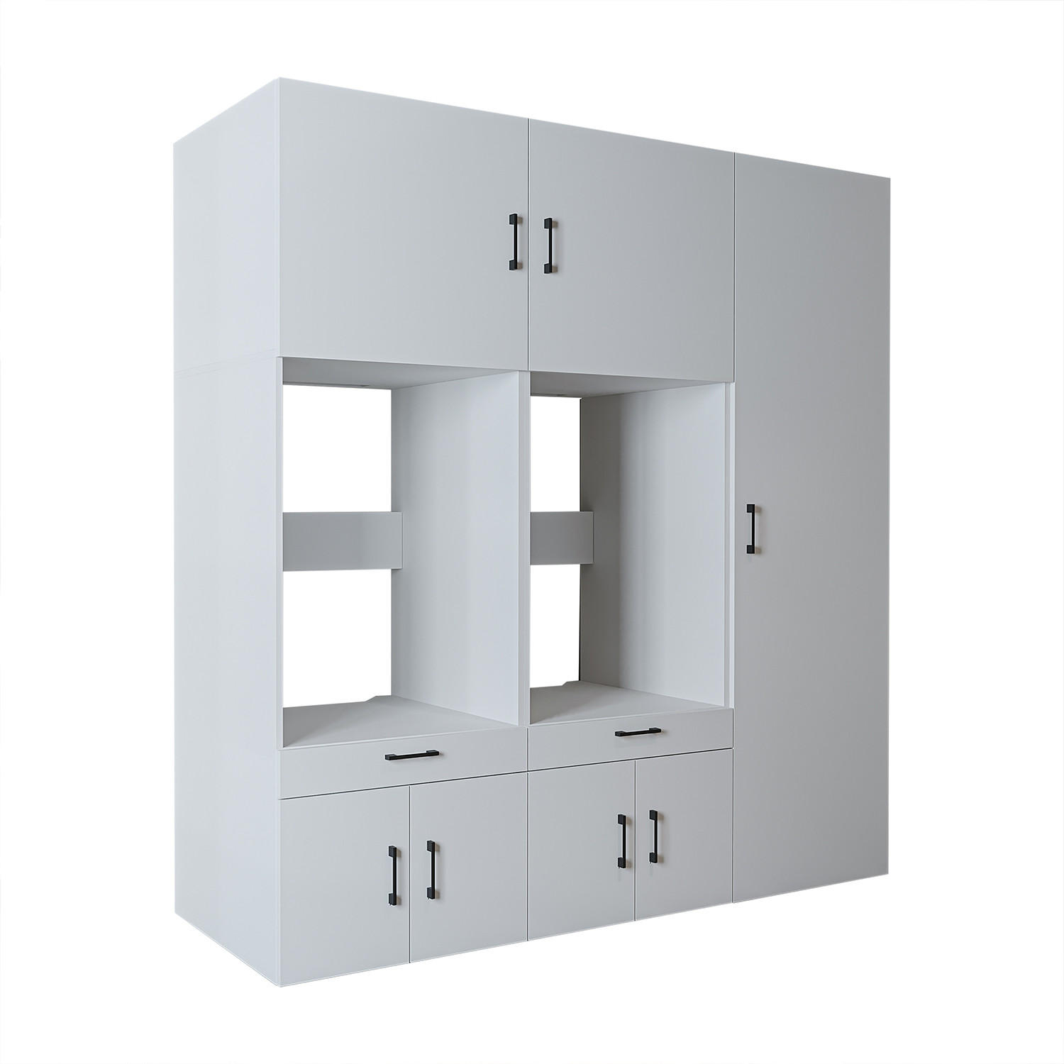 WASCHMASCHINENSCHRANK Serie 3 194cm Breit, 205cm Hoch - Weiß, Holzwerkstoff (194/205/67cm)