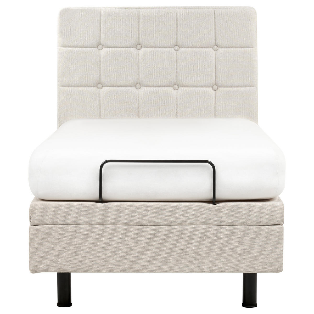 POLSTERBETT verstellbar 90x200 cm Beige Duke - Beige, Textil (90/200cm) - Beliani