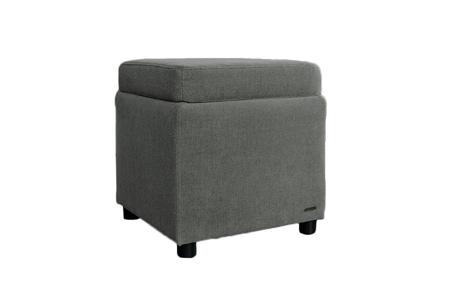 HOCKER IDA Silber Webstoff - Silberfarben, Textil (45/45/45cm) - KAWOLA