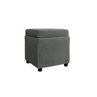 HOCKER IDA Silber Webstoff - Silberfarben, Textil (45/45/45cm) - KAWOLA